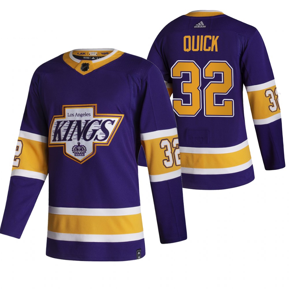 2021 Adidias Los Angeles Kings #32 Jonathan Quick Black Men  Reverse Retro Alternate NHL Jersey